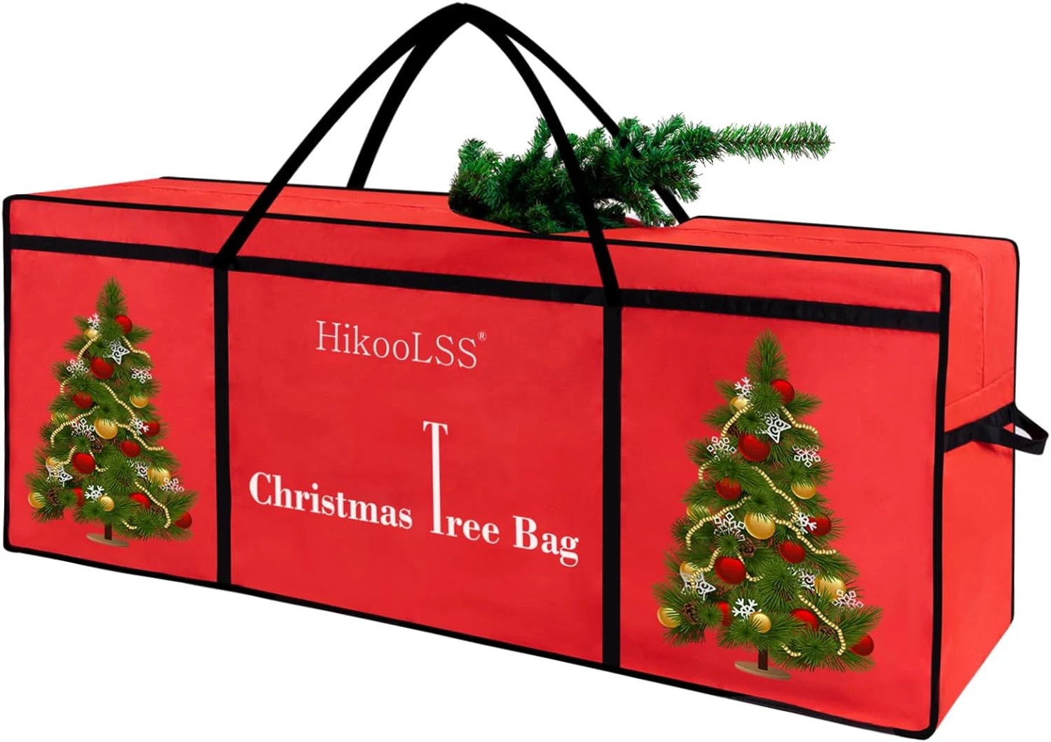 Christmas Tree Storage Bag 12 Ft Tall Tree Container/Holder Heavy Duty Oxford Dual Mesh Pockets,Moistureproof,Extra Large Christmas Tree Box for Big Xmas Tree Wide Opening Red(65X23X27in) Re