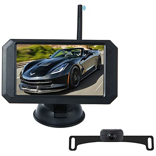 Wireless Backup Camera for Car/Truck/Trailer/Pickup/SUV/Camper,720P 5-Inch Monitor, Digital Signal Stability, Easy Install, No Delay, Wireless Rear Camera with Auto-Switching Night Vision, W