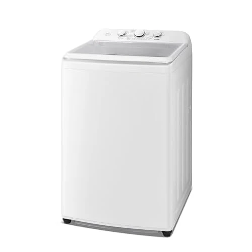 Midea MLTW37A1BWW Agitator Machine, Auto Top Load Sensing Washer, 12 Washing Cycles, Dial Control Panel, 3.7 Cu.ft, White