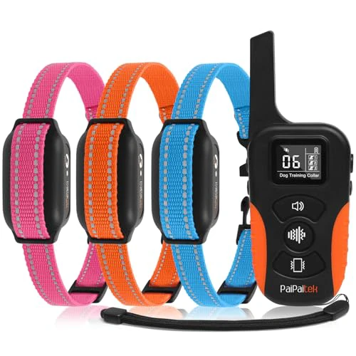 PaiPaitek Vibrating Collar No Shock for 3 Dogs Training, 3300ft Dog Training Collars with Vibration(1-9), Beep(1-9), Security Lock, Waterproof & Rechargeable Buzz Collar for Dogs 5-120 lbs -