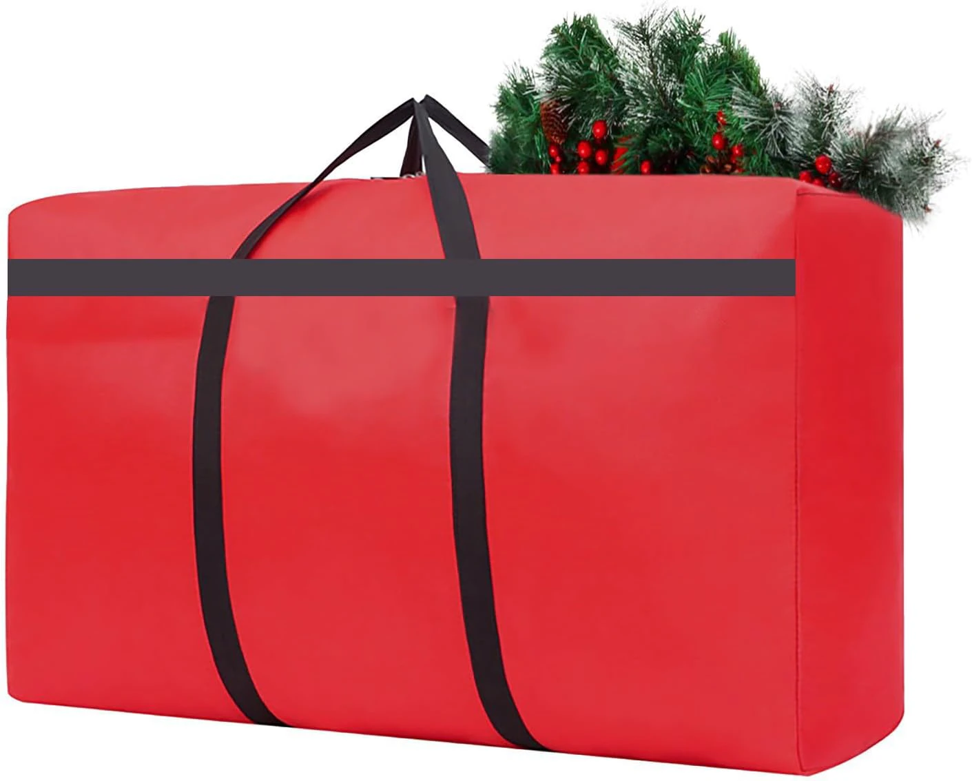 Small Christmas Tree Storage Bag 4Ft/5Ft Heavy Duty Reusable 600D Oxford Fabric Waterproof Dustproof Xmas Tree Bag/Container/Holder for Short Artificial Christmas Tree(39" X 12" X 24") Red R