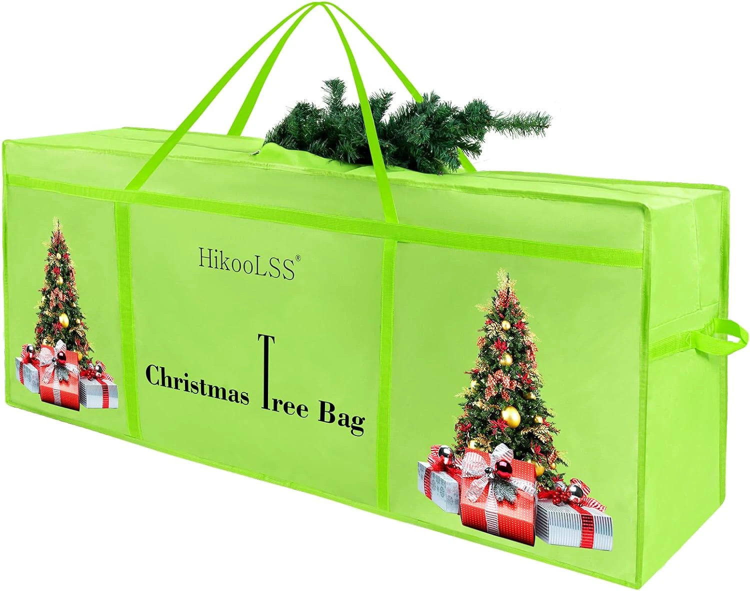 Christmas Tree Bag 7.5Ft,Heavy Duty 600D Oxford Cloth Dual Mesh Pocket/Reinforced Handle,Extra Large Christmas Tree Storage Bag for Artificial Xmas Tree Green(60X18X25in) Green-christmas Tre