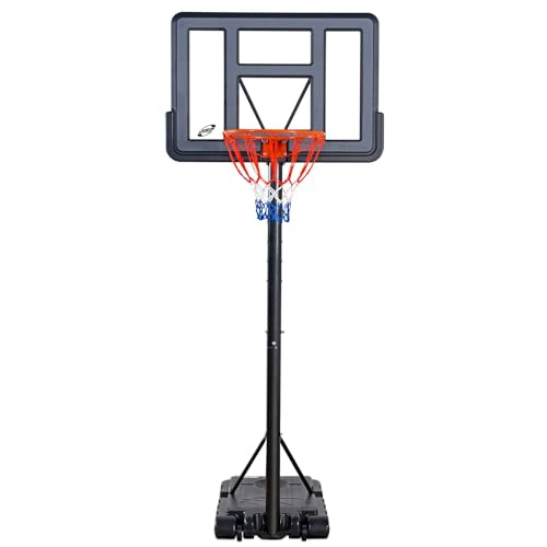 Portable Basketball Hoop,4.9 to 10ft Height Adjustable Basketball Goal,Basketball Hoop Outdoor with 44" Shatterproof PC Backboard,Basketball Hoop & Goal for Kids/Teens/Adults