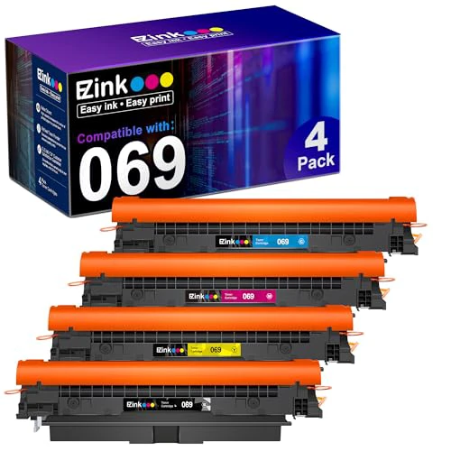 E-Z Ink Compatible Toner Cartridge Replacement for Canon 069 069H Toner Cartridge Set use with imageCLASS MF753Cdw MF751Cdw LBP674Cdw LBP673Cdw LBP674Cx MF752Cdw MF756Cx Printer(BCMY 4 Pack 