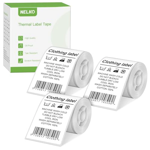 Thermal Labels for Nelko PM220 Label Maker, 2'' x 3.15'' (50x80mm) Thermal Sticker Label, Waterproof, Multi-Purpose Label Tape, 3 Roll of 100 Self-Adhesive Thermal Paper (White) 300