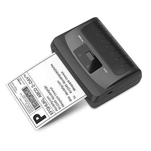 POLONO A400 Bluetooth Thermal Label Printer, 4x6 Label Printer for Shipping Packages Small Business, Bluetooth Shipping Label Printer for iPhone, Android & PC, Compatible with Amazon, Ebay, 