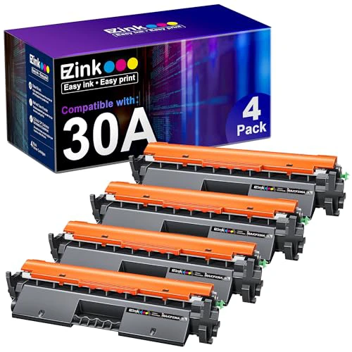 E-Z Ink CF230A 30A Toner Cartridge Black Replacement for HP 30A Black Toner Cartridge CF230X Compatible with M227fdw M203dw M227fdn M203dn M227sdn M203d M227 M203 Series Printer (Black, 4-Pa