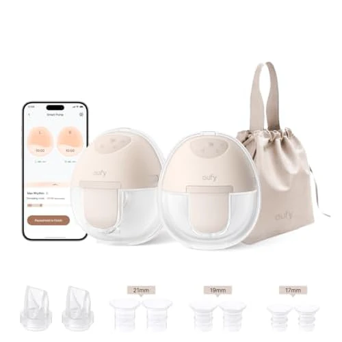 eufy Wearable Breast Pump E10, Hands-Free Electric Breast Pump with App Control, Hospital Grade Suction for More Milk, Personalized Smart Rhythm, Portable,17mm - 24mm Flanges, Leak-Proof & U