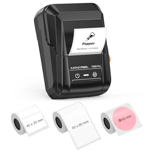 SUPVAN T50M Pro Bluetooth Label Maker Machine with 3 Tapes, Wide Waterproof Label, Versatile App with 40 Fonts and 450+ Icons, Inkless Labeler for Home, Kitchen, School, Office Organization,