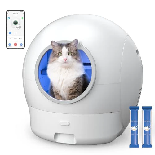 Self Cleaning Litter Box for Cats, Nafcefi S2 Automatic Cat Litter Box Self Cleaning Large Box, Self Cleaning Cat Litter Box with App Control & Odor-Free Safety Protection Auto Litter Box Br