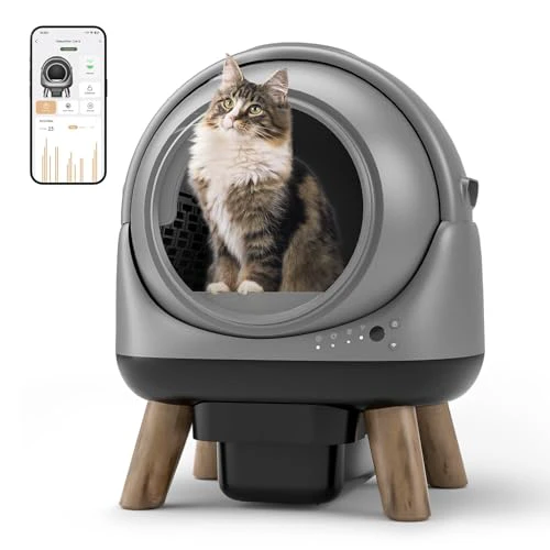 Self Cleaning Litter Box, ZHMZ G1 Automatic Cat Litter Box for Multiple Cats, 60L Kitty Litter Box with Large Openning, Odor-Control/Easy to Clean/with Waste Bags