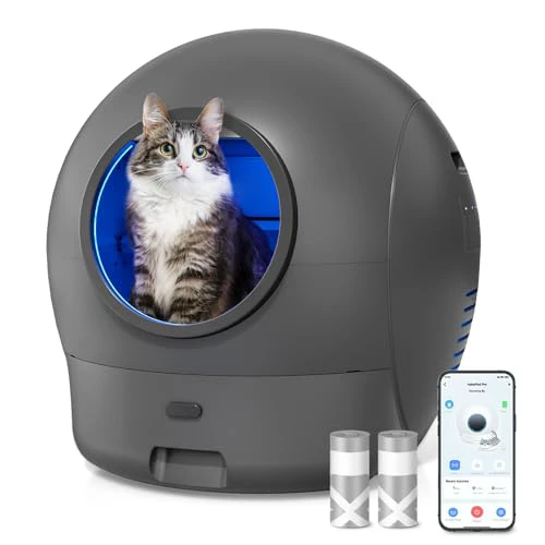 Self Cleaning Cat Litter Box, ZHMZ S2 Automatic Cat Litter Box with Smart APP Control, Non Odor 75L Kitty Litter Box with Double Safety Protection