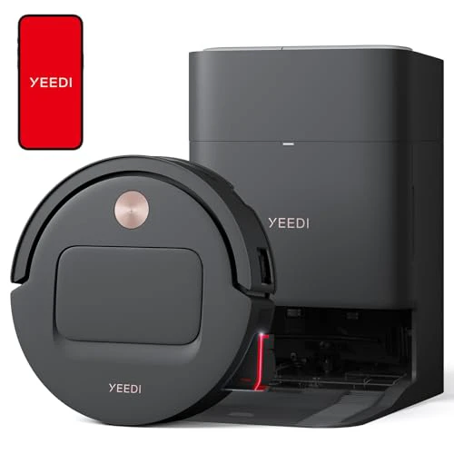 Yeedi M14 Plus Robot Vacuum and Mop, 18,000Pa Suction, OZMO Roller Instant Self-Washing Mopping, 167℉ Smart Dynamic Hot Wash & Auto-Dry, ZeroTangle 3.0 Anti-Hair Brush, All-in-One Omni Stati